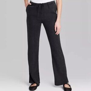 NEW Wild Fable™ Black Women's Mid-Rise Wide Leg Relaxed Linen Pants Small